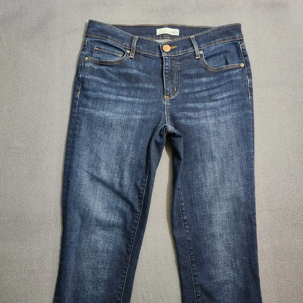 Ann Taylor LOFT Cropped Jeans Women 27/4 Dark Wash Low Rise Skinny